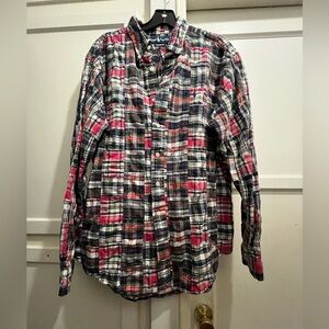 Ralph Lauren vintage madras plaid long sleeve button up shirt size large